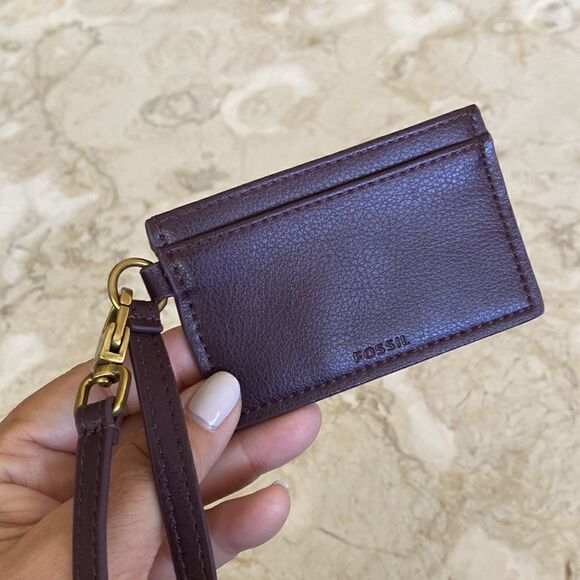 Fossil Faux Leather Card Case Wristlet - Picture 2 of 11
